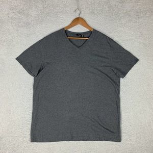 Vince Shirt Mens 2XL XXL Gray Short Sleeve Pima Cotton V-Neck Casual FLAW